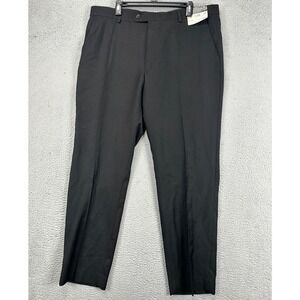Pronto Uomo Mens Dress Pants 40X32 Black Slim Fit Flat Front Pocket‎ Comfort NEW